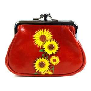  Sunflower   clipper coin purse  red