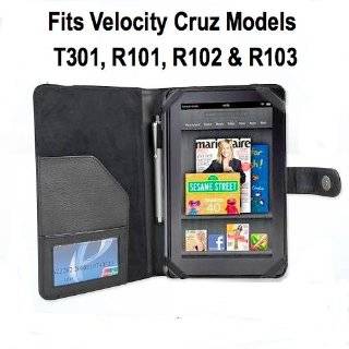 T301 Velocity Micro Cruz Tablet Leather Case   Black (For Cruz Tablet 