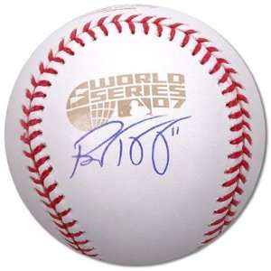  Autographed Brad Hawpe 2007 World Series Baseball  MLB 