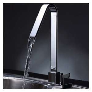   Handle Chrome Centerset Waterfall Kitchen Faucet