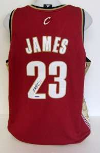 LeBron James Autographed Cleveland Cavaliers Red Jersey UDA  