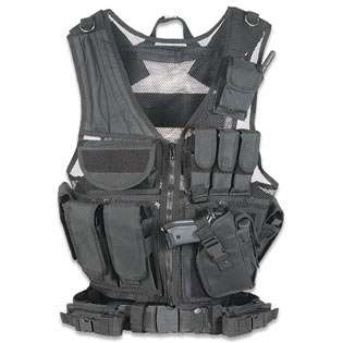 GLOBAL MILITARY GEAR BY MAKO TACTICAL VEST WITH HOLSTER 0879015002244 