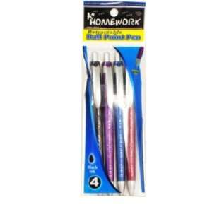   Ball Point Pens   4 Pack   Black Ink Case Pack 48 