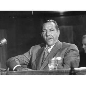 Mobster Frank Costello Appearing at Kefauver Senate Crime 