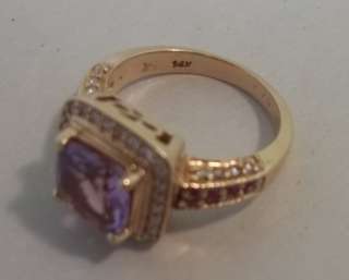14K Gold Le Vian Diamond Sapphire Amethyst Ring  