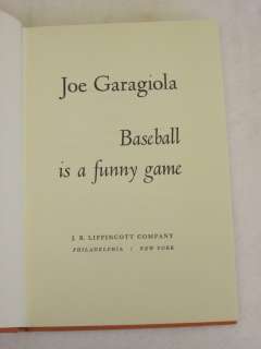 Joe Garagiola BASEBALL IS A FUNNY GAME J. B. Lippincott Company HC/DJ 