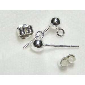  50 Pair Sterling Silver 4mm Post Ball Earrings Arts 
