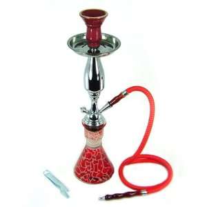  1 HOSE 19 INCH RED HAND PAINTED TIGER HOOKAH   NEW 