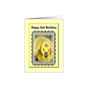    Happy 2nd Birthday / Yellow Baby Gosling Card Toys & Games