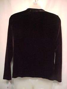 ELEMENTZ $40 black velveteen top shirt petite S PS  