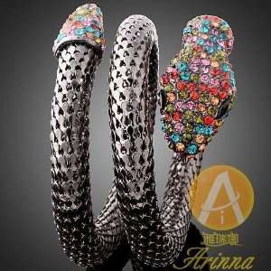  Swarovski Crystal Snake Stretch Bracelet   Multi Colored 