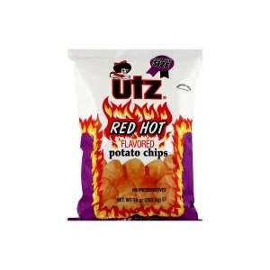  Utz Potato Chips, Red Hot Flavored, Family Size, 10 oz 
