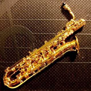 Selmer Baritone Sax Replica Jewelry Pin 24K Gold Plated  