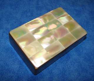   ART DECO ELGIN AMERICAN GOLD TONE MOTHER OF PEARL COMPACT CARRY PURSE