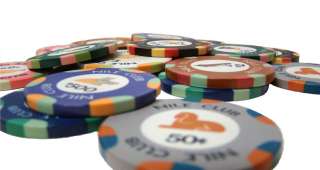 200 Nile Club 10g Ceramic Poker Chips & Wooden Carousel  