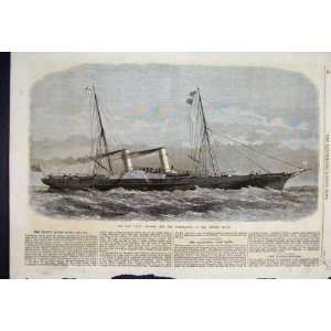 New Yacht Galatea Trinity House Ships 1868 Old Print