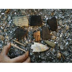  Bone Pins, Arrowheads, and Pottery Shards Dating to About 