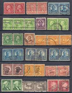US valuable stamps collection of pairs,strips10¢ Monroe  