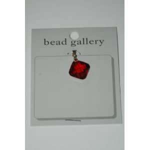 Bead Gallery Ruby Cubic Zirconia 15mm Faceted Diamond Pendant 92882