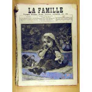  1884 Painting Gouter Munier Infant Girl French Print