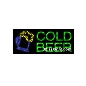  LED Sign, Cold Beer Sign, Blue, Green and Yellow Office 