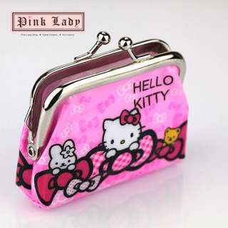 V10 Cute Hello Kitty Cat Metal Clasp Coin Bag Purse  