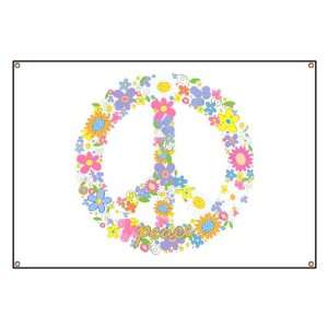  Banner Floral Peace Symbol 