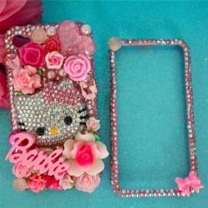  Hello Kitty Barbie Pink Crystal Iphone 4g & 4s 3d bling 