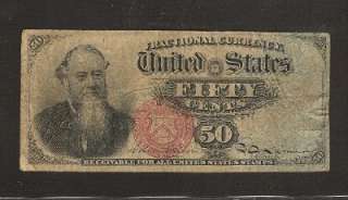   50 CENT FRACTIONAL, FINE ED STANTON 4TH ISSUE Old Paper Money  