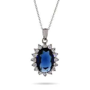 Kathryns Beautiful Sapphire CZ Necklace Length 16 inches (Lengths 16 