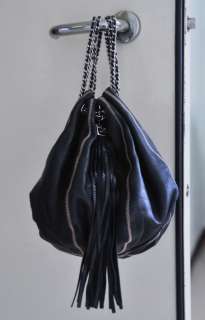 Auth Chanel black drawstring bucket bag RARE  