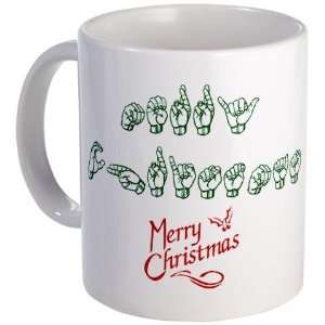 ASL Fingerspelling Merry Christmas Holiday Mug by CafePress:  