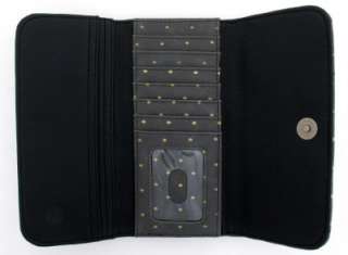 Loungefly Black Gold Skull Checkbook Wallet Gothic New  