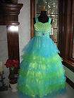 lil anjali 1016 lime turquoise girls pageant gown 8 $ 298 00 listed 