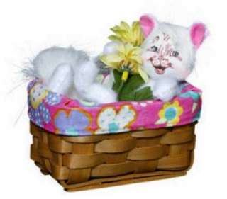 Annalees Kitty in Basket is ready to help pick spring blossoms This 