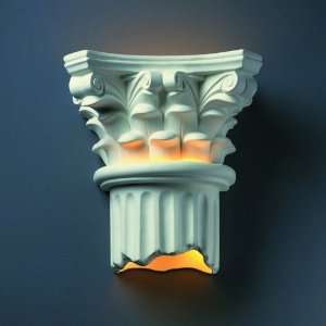  Ambiance Unpainted Bisque Corinthian Column Wall Sconce 