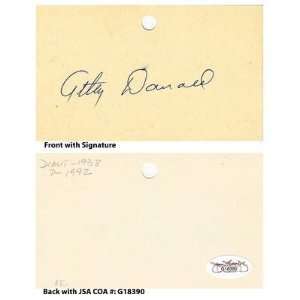 Atley Donald Signed Index Card JSA COA 1938 45 Yankees 