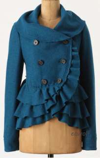 NWT Elevenses ANTHROPOLOGIE Pansy Corset Trench Coat Jacket 4 Small S 