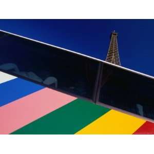 Behind a Colourfully Striped Tourist Bus, Paris, Ile De France, France 