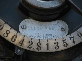 Antique United States Check Punch 1891  