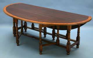 Antique Style Irish Wake Solid Oak Gateleg Dining Table  
