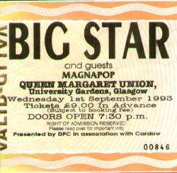   MAGNAPOP queen margaret union university gardens glasgow 1/9/93 ticket