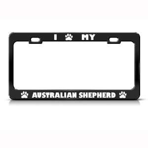  Australian Shepherd Dog Dogs Black Metal license plate 