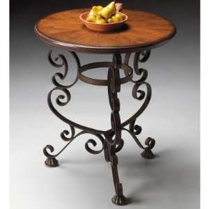  Butler Round Side Table   Old World Cherry: Home & Kitchen