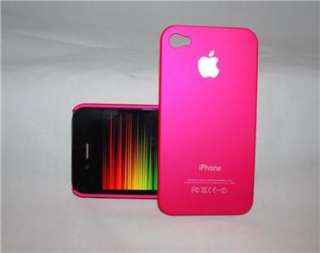 Apple Logo Hard Plastic Hot Pink Case for iPhone 4 4S   Verizon ATT 