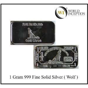    3 X 1 Gram 999 Solid Silver Wolf Bar (3 Grams) 
