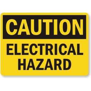  Caution: Electrical Hazard Laminated Vinyl Sign, 7 x 5 