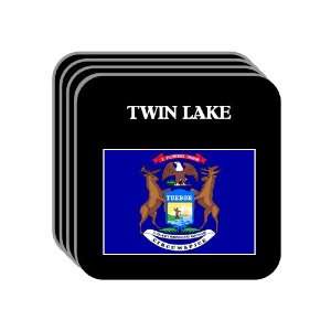  US State Flag   TWIN LAKE, Michigan (MI) Set of 4 Mini 