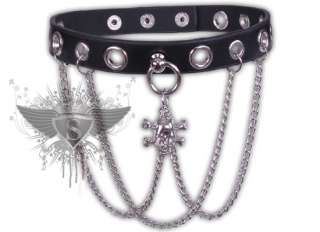 SW299 Black Punk Rock Skull Pendant EMO Chain Necklace  