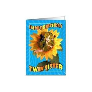  Twin Sister Birthday Card with fairy Cutie Pie Card 